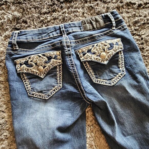 Women's Juniors Soundgirl Bootcut Jeans Medium Wash size 1 / 2 - Picture 8 of 9